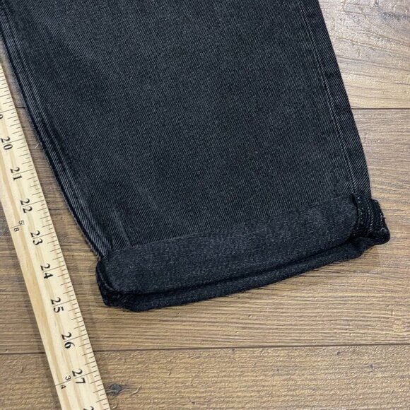 Triarchy Jeans Womens 31 Baggy Straight Ankle Crop Black Charcoal Wash Denim NWT - Picture 14 of 15